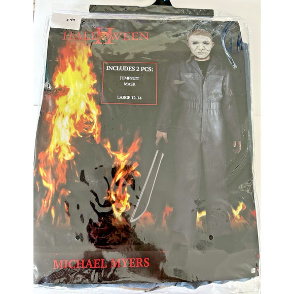 Halloween 2 Costume Michael Myers Youth Size Large 12-14 Jumpsuit & Mask - Picture 2 of 5